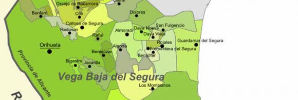 Karte - Mapa - Map: Landkreis District Comarca Vega Baja del Segura Provinz - Province - Provincia Alicante