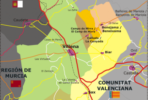 Karte / Map / Mapa - Alto Vinalopó Gemeinden im Landkreis