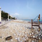 Altea Strand Kinderspielplatz zerstört Sturm Gloria 04